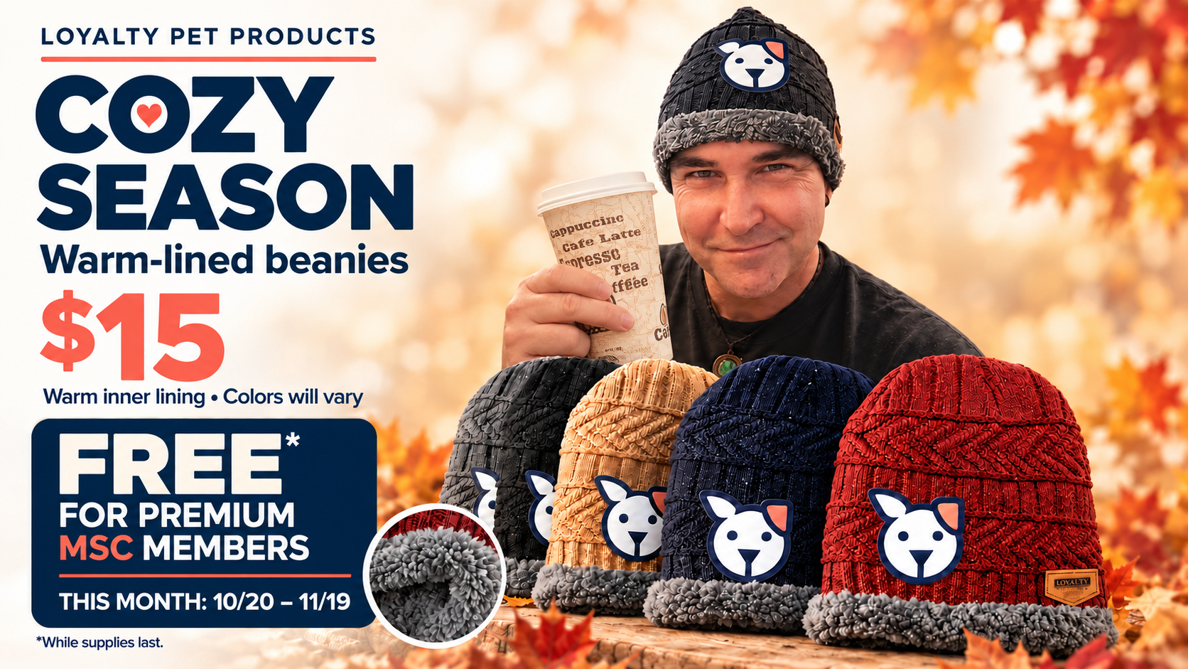 Loyalty Pet Products warm-lined beanies